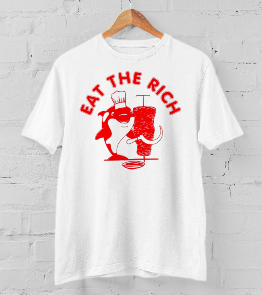 Ballena Gladis Eat The Rich Chef Orca With Meat Spit T-Shirt