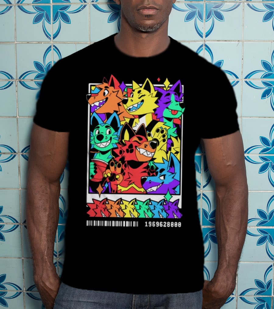 Nomadcomplex Pawlaroid Pride Colorful Wolf Characters Barcode 1969628000 T-Shirt
