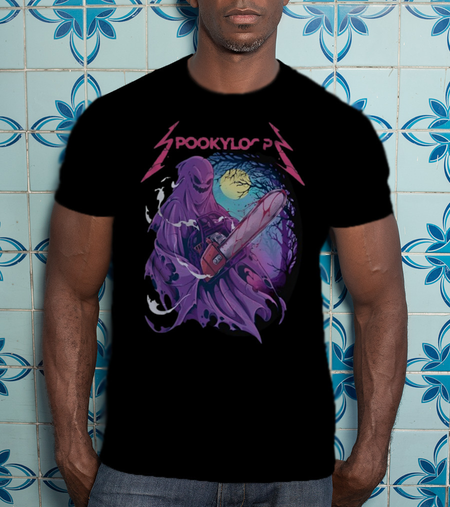 Spookyloop Ride The Chainsaw Grim Specter In Haunted Forest T-Shirt