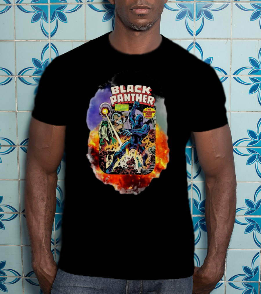 Black Panther Comics Explosive Action The Six-Million Year Man T-Shirt