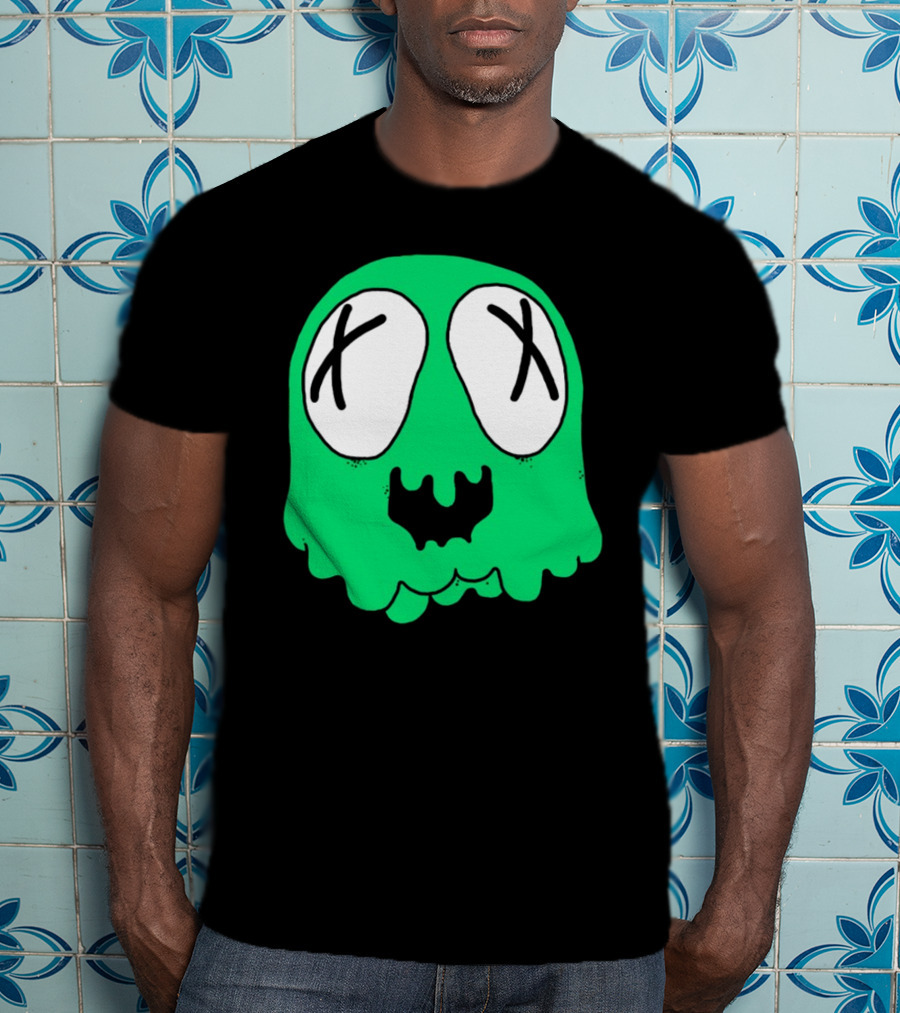 Sludge Life Shop Ghost Green Blob With X Eyes T-Shirt
