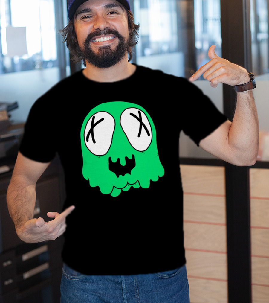 Sludge Life Shop Ghost Green Blob With X Eyes T-Shirt