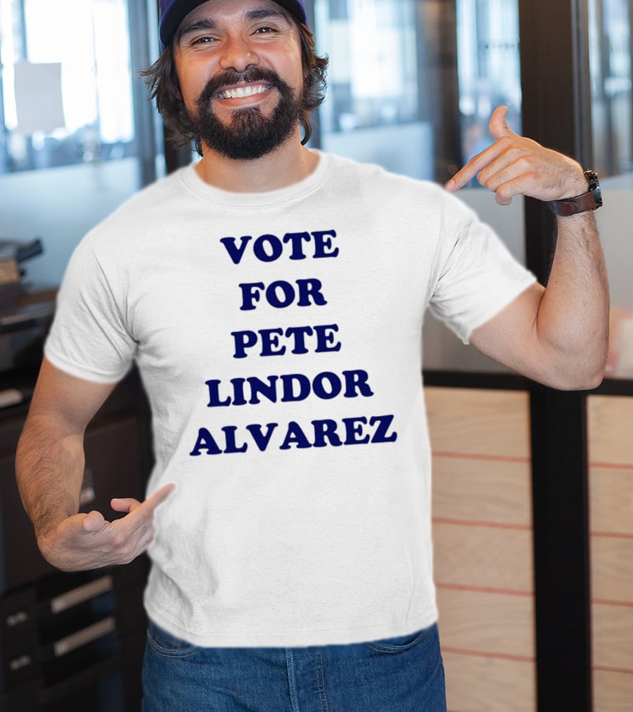 Vote For Pete Lindor Alvarez Text T-Shirt