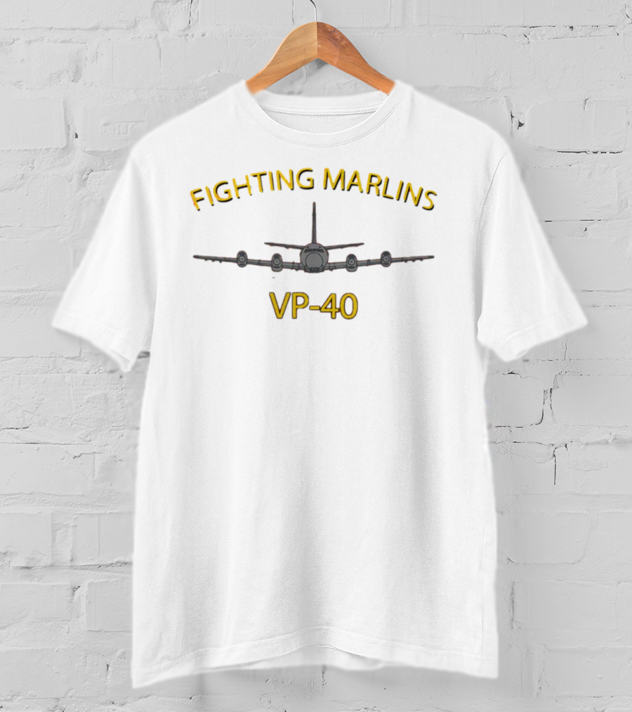 Fighting Marlins VP-40 P-3 Orion Patrol Squadron Airplane Emblem T-Shirt