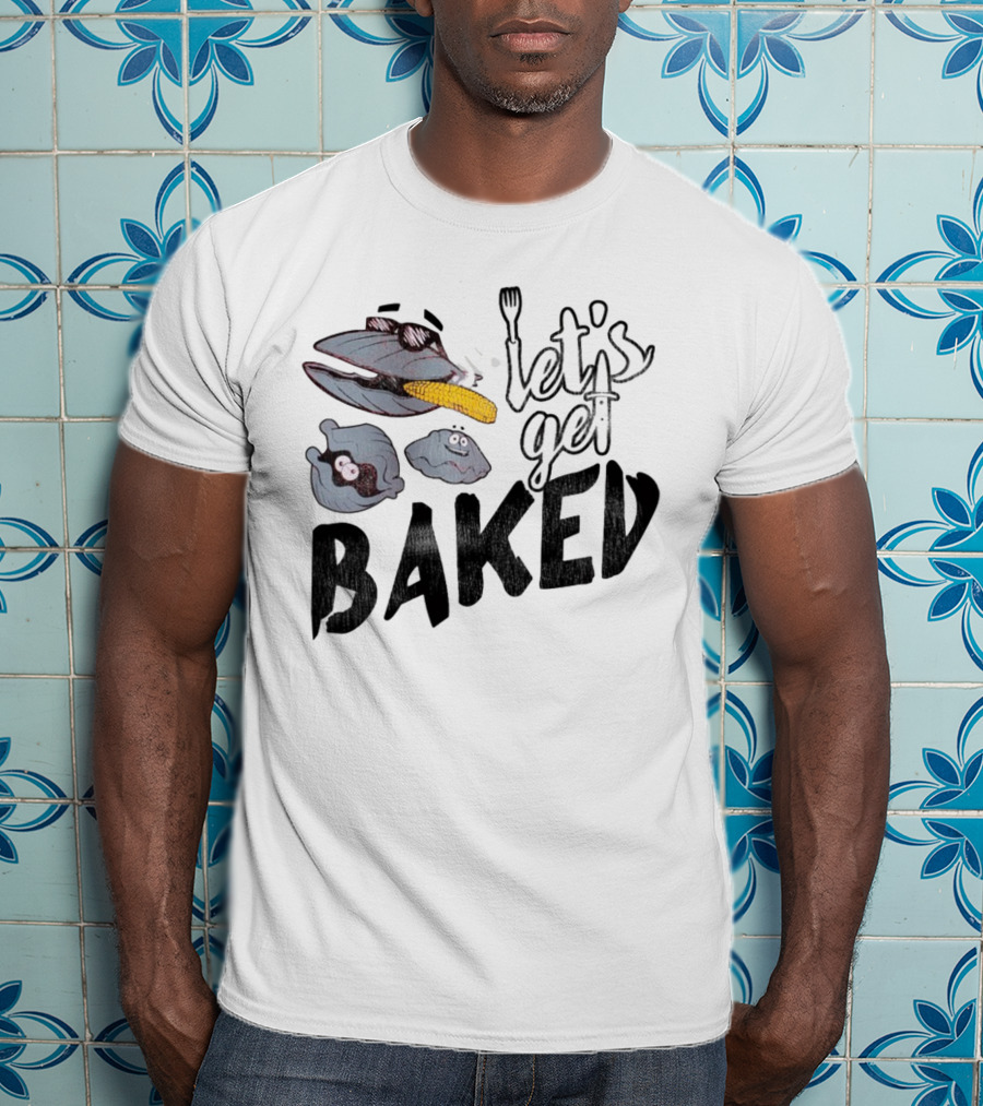 Cape Cod Clams Let's Get Baked With Corn And Cutlery Motif T-Shirt