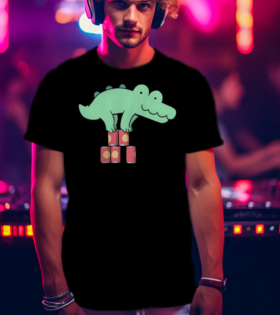 Deadlycomics Orlando Alligator Balancing On Cans T-Shirt