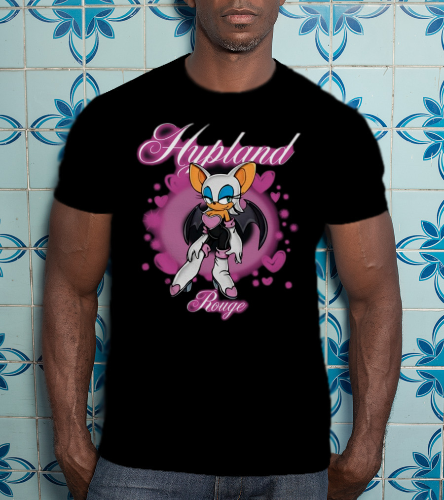 Hypland Rouge Bat Character Surrounded By Pink Hearts T-Shirt