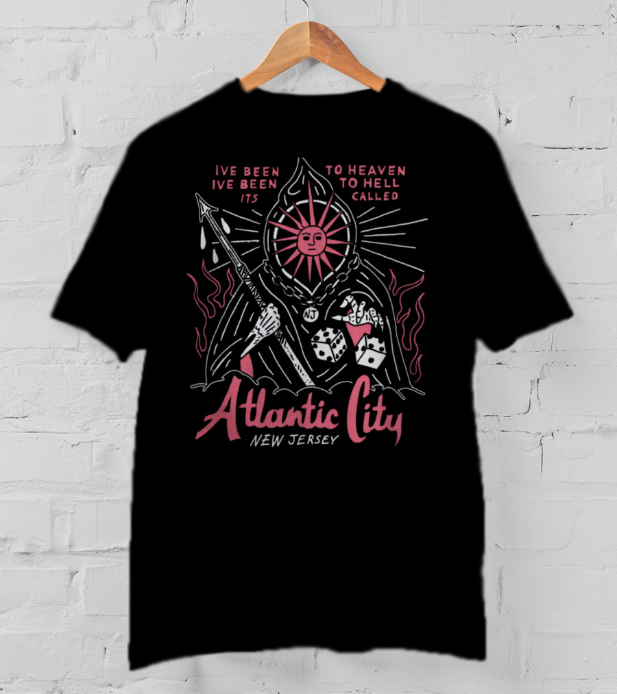 Ive Been To Heaven To Hell Its Called Atlantic City New Jersey Sun Dice Spear T-Shirt