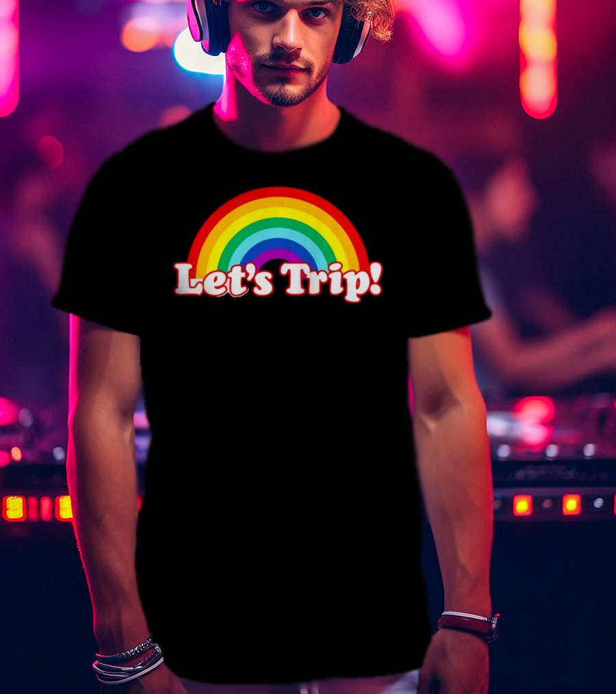 Let's Trip Rainbow Retro Colorful T-Shirt
