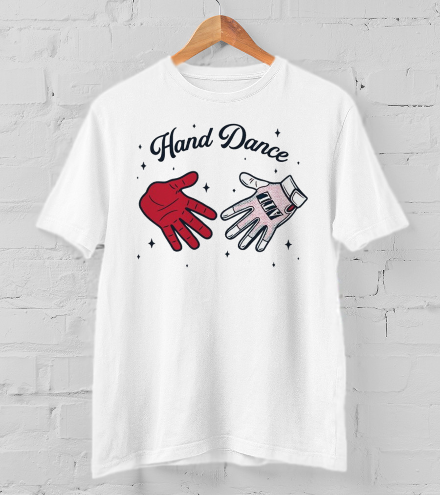 Rotowear Hand Dance Red Glove And White Baseball Glove Clap T-Shirt
