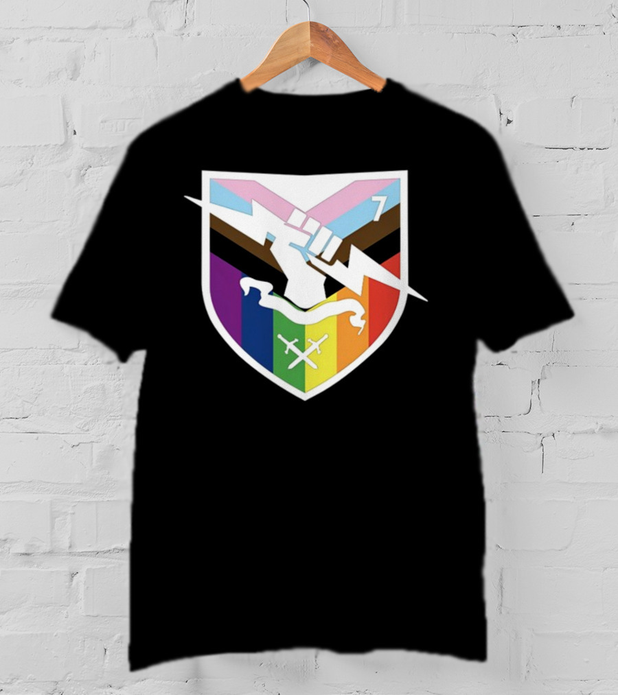Bungie Pride Progress Flag Fist Lightning Shield T-Shirt