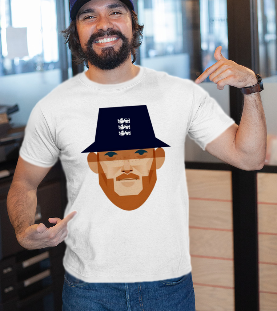 Stanley Chow Ben Stokes England Cricket Hat Three Lions T-Shirt