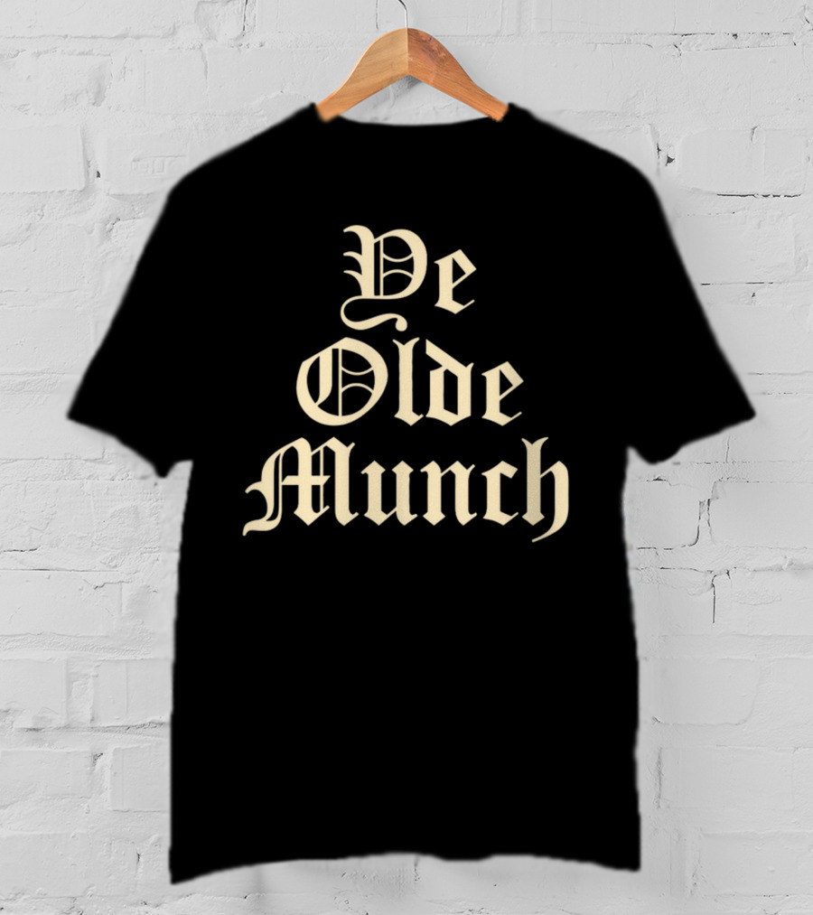 Ye Olde Munch Vintage Gothic Typography T-Shirt