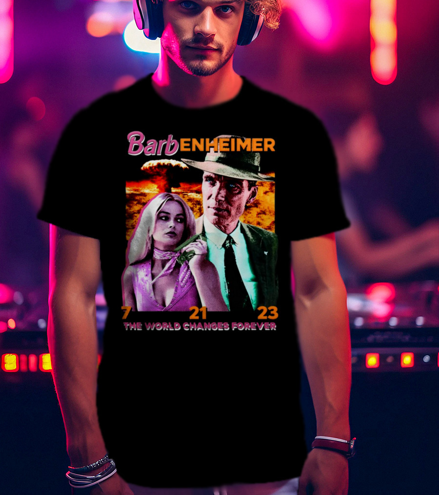 Barbenheimer The World Changes Forever 7 21 23 T-Shirt