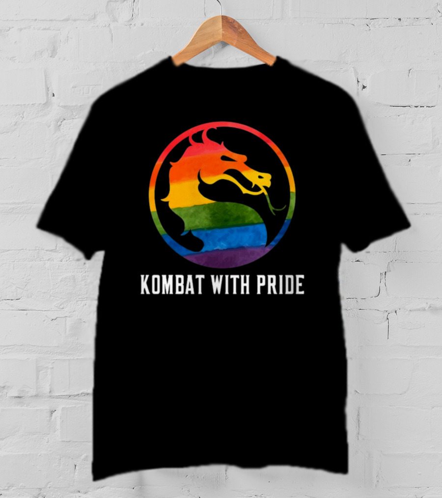 Kombat With Pride Rainbow Dragon Emblem T-Shirt