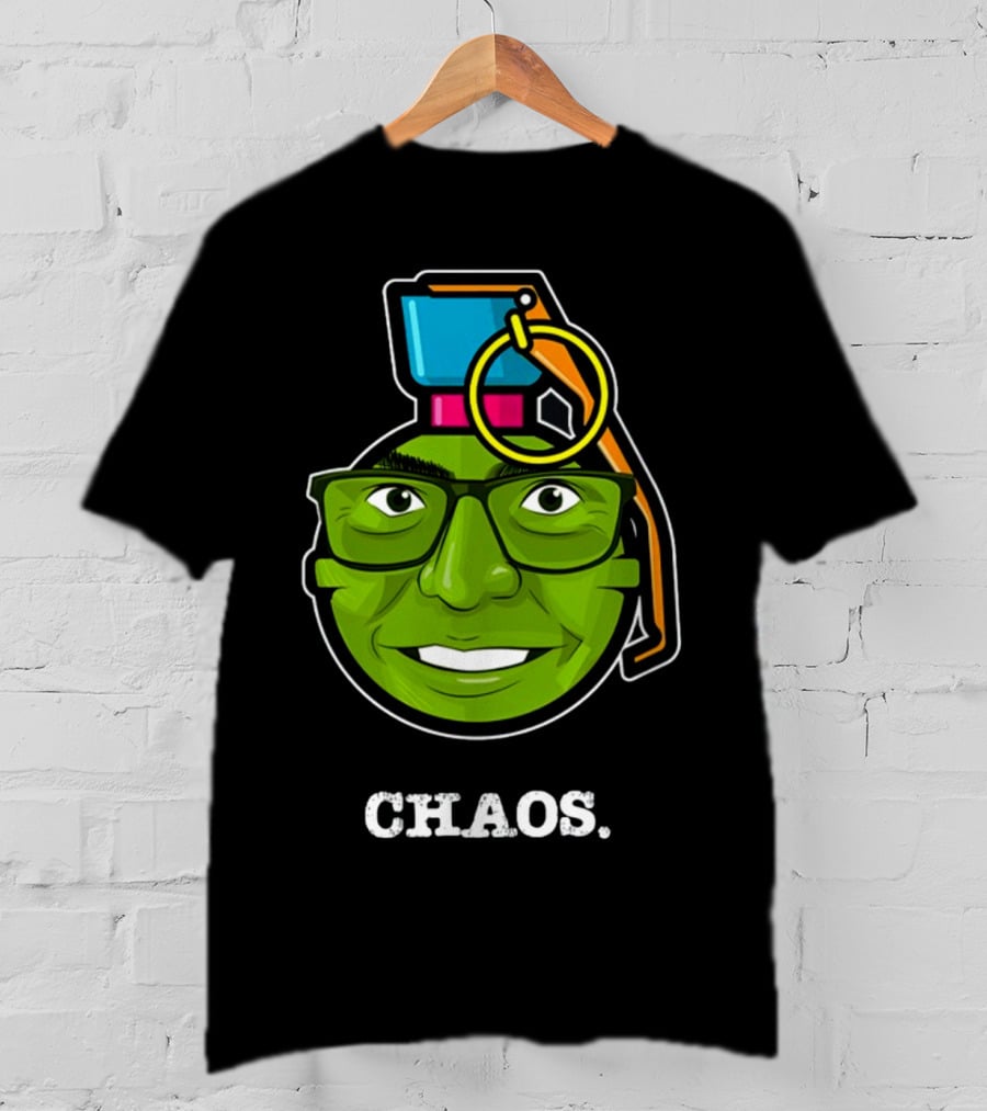 CHAOS Grenade Green Face With Glasses T-Shirt