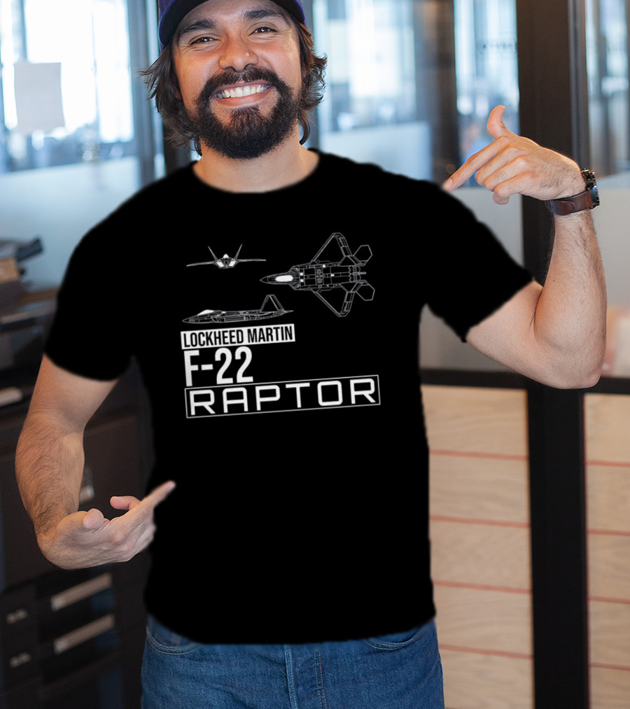 Lockheed Martin F-22 Raptor Detailed Aircraft Diagrams T-Shirt