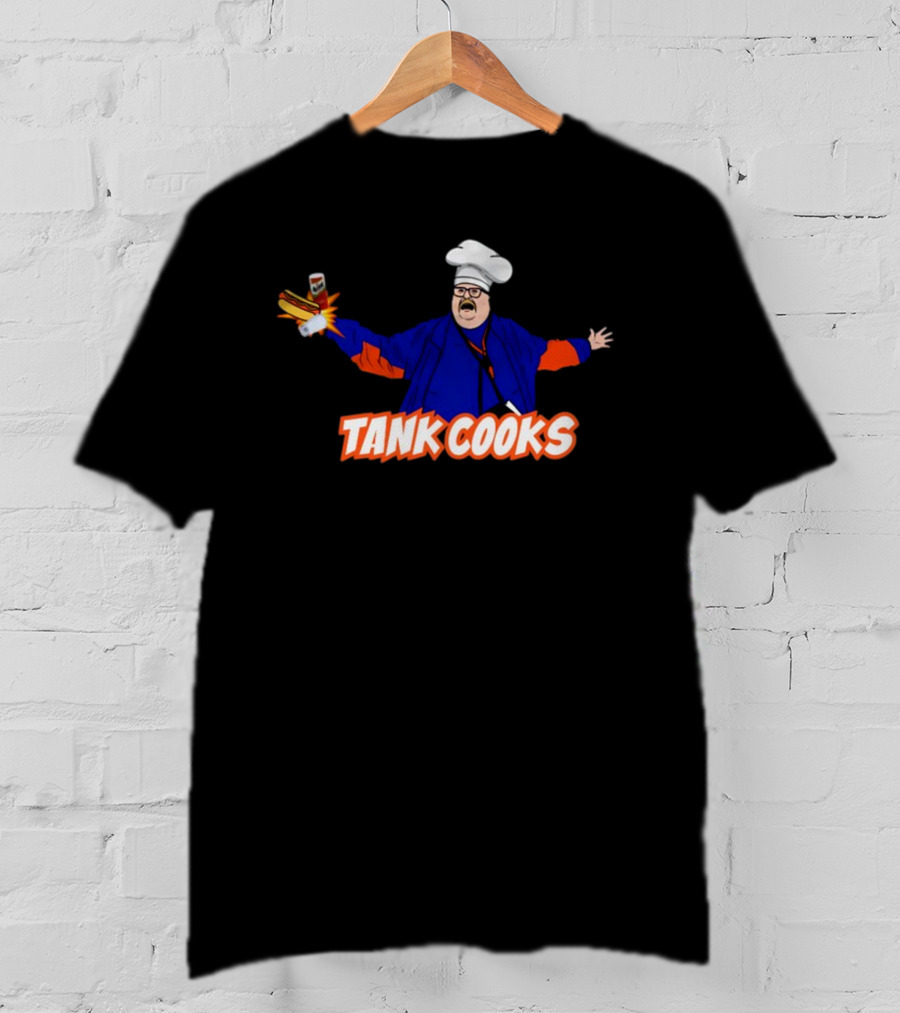 Tank Cooks Chef Hat Hot Dog Comic T-Shirt