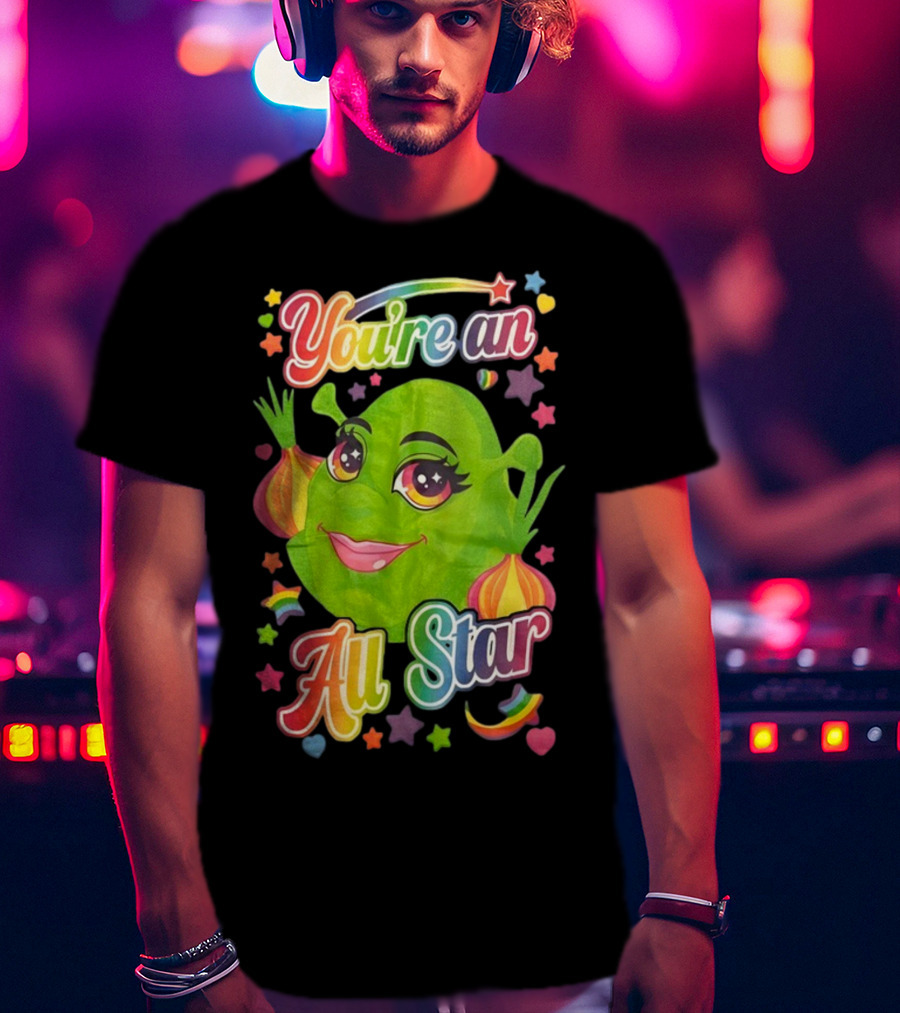 You're An All Star Shrek Rainbow Emojis T-Shirt