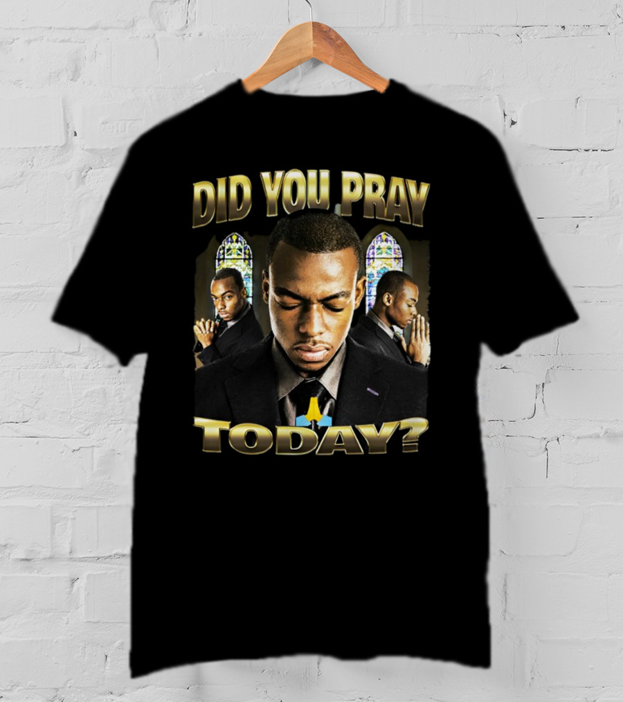 Did You Pray Today Reflective Prayer Stained Glass Background T-Shirt