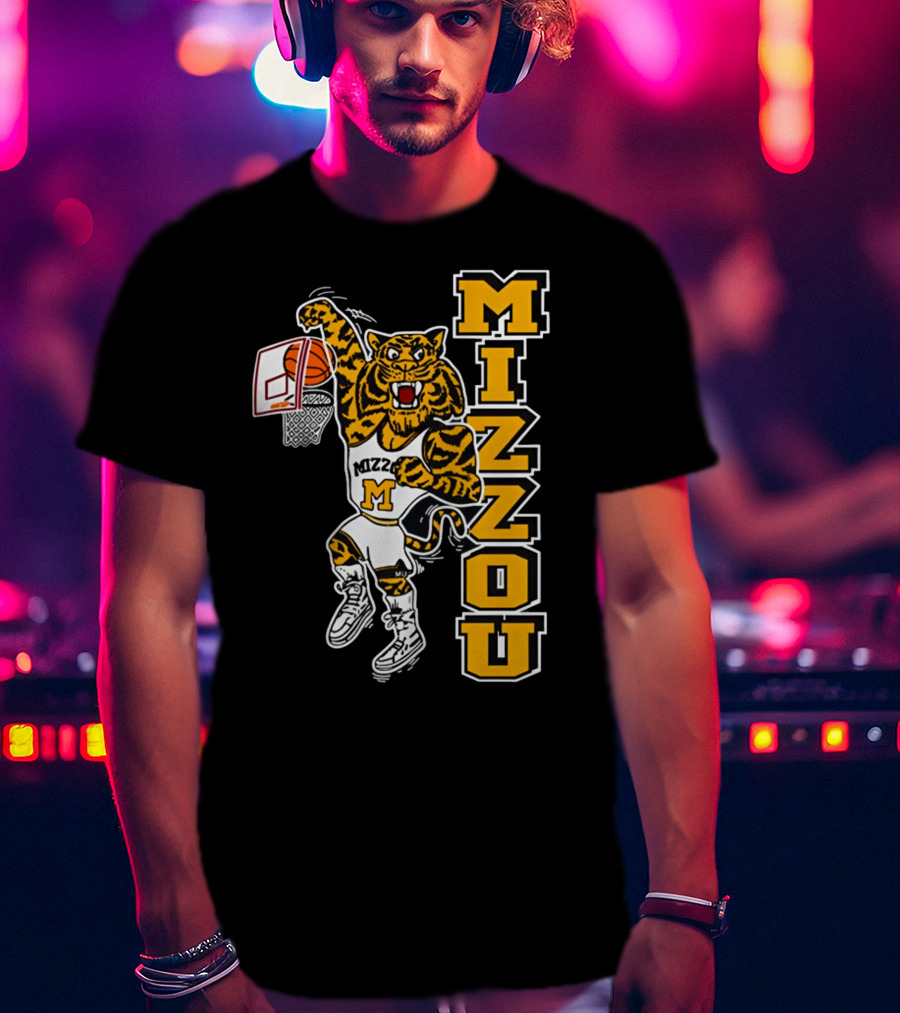 Mizzou Missouri Tiger Basketball Slam Dunk T-Shirt