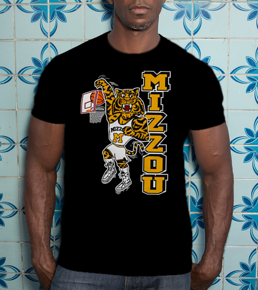 Mizzou Missouri Tiger Basketball Slam Dunk T-Shirt