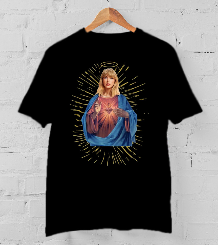 Taylor Swift As Jesus Halo Sacred Heart Iconography T-Shirt