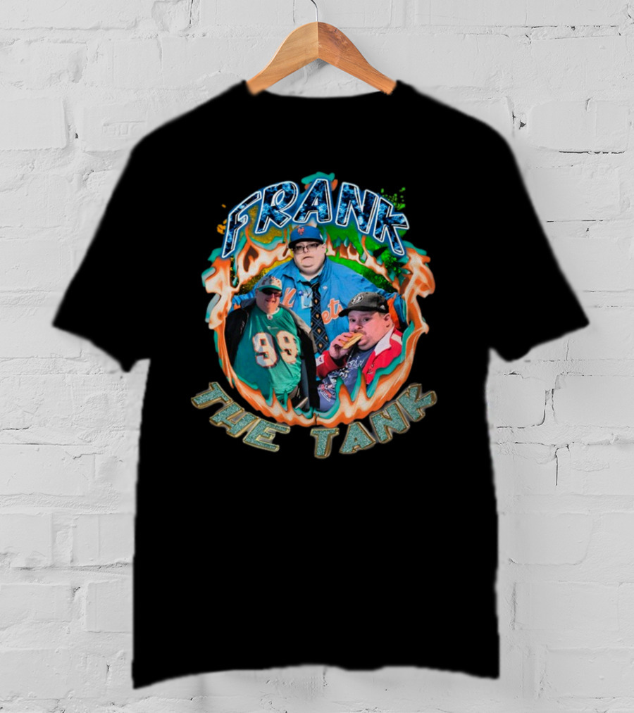 Frank The Tank Boneyard Threads Frank Fleming Mets Dolphins Pizza T-Shirt