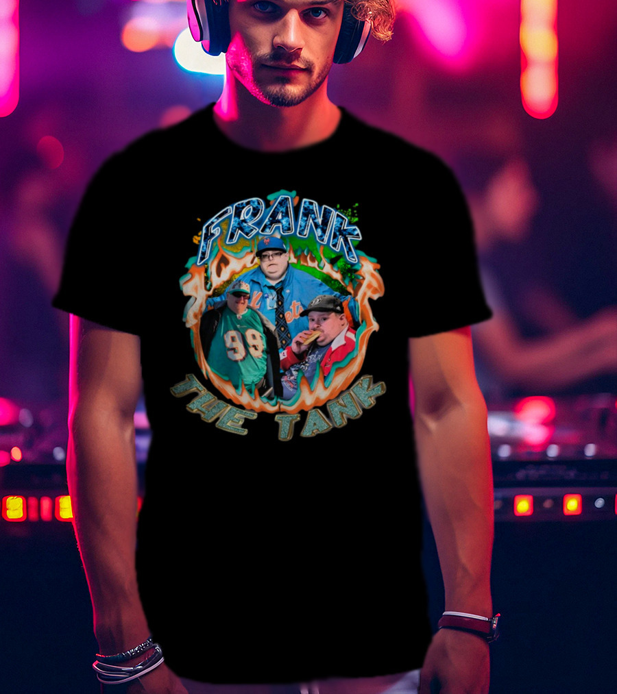 Frank The Tank Boneyard Threads Frank Fleming Mets Dolphins Pizza T-Shirt