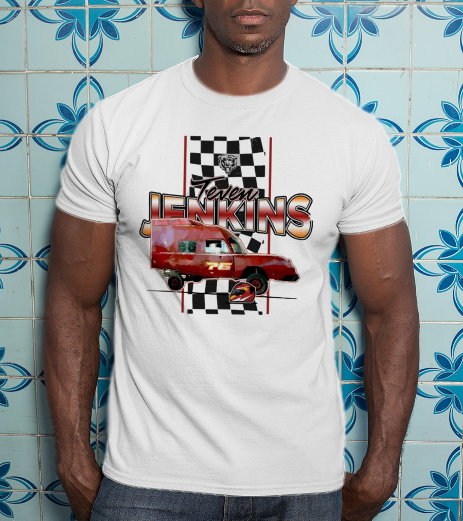 Chicago Bears Teven Jenkins 76 Racing Van T-Shirt