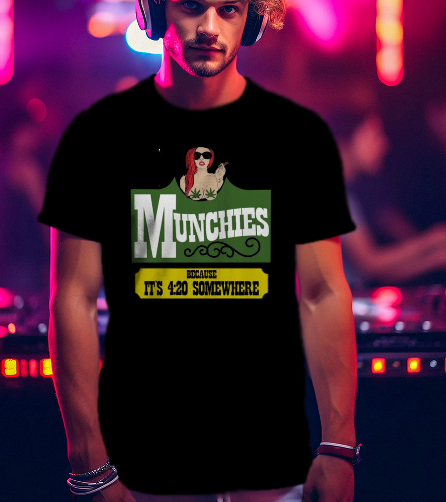 Munchies With Redhead Smoking And Cannabis Leaves Because It's 4:20 Somewhere T-Shirt