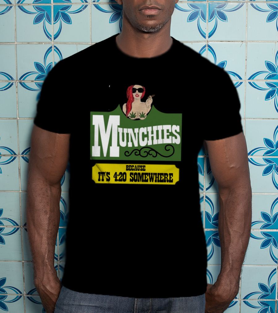 Munchies With Redhead Smoking And Cannabis Leaves Because It's 4:20 Somewhere T-Shirt