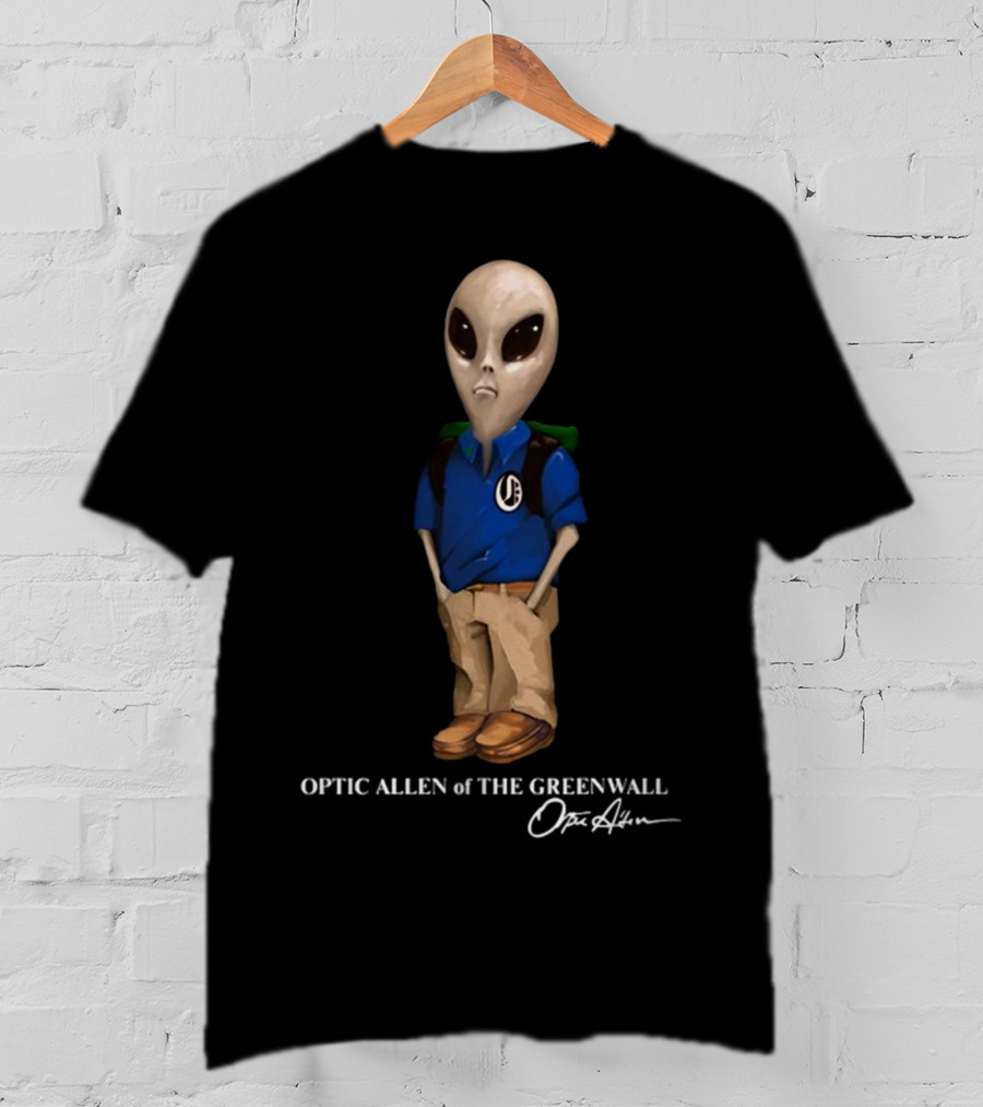 Optic Allen Of The Greenwall Alien Character With Signature T-Shirt