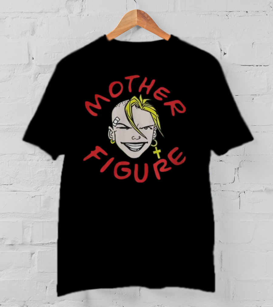 Mother Figure Rebel Character With Cross Earring And Bandage T-Shirt