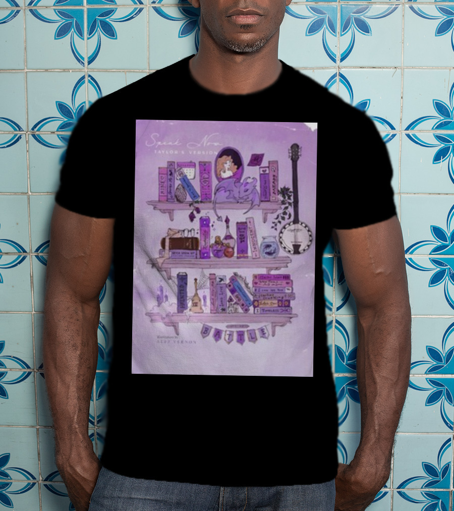 Bookshelf Of Speak Now Taylor's Version Illustrated By Alfie Vernon T-Shirt