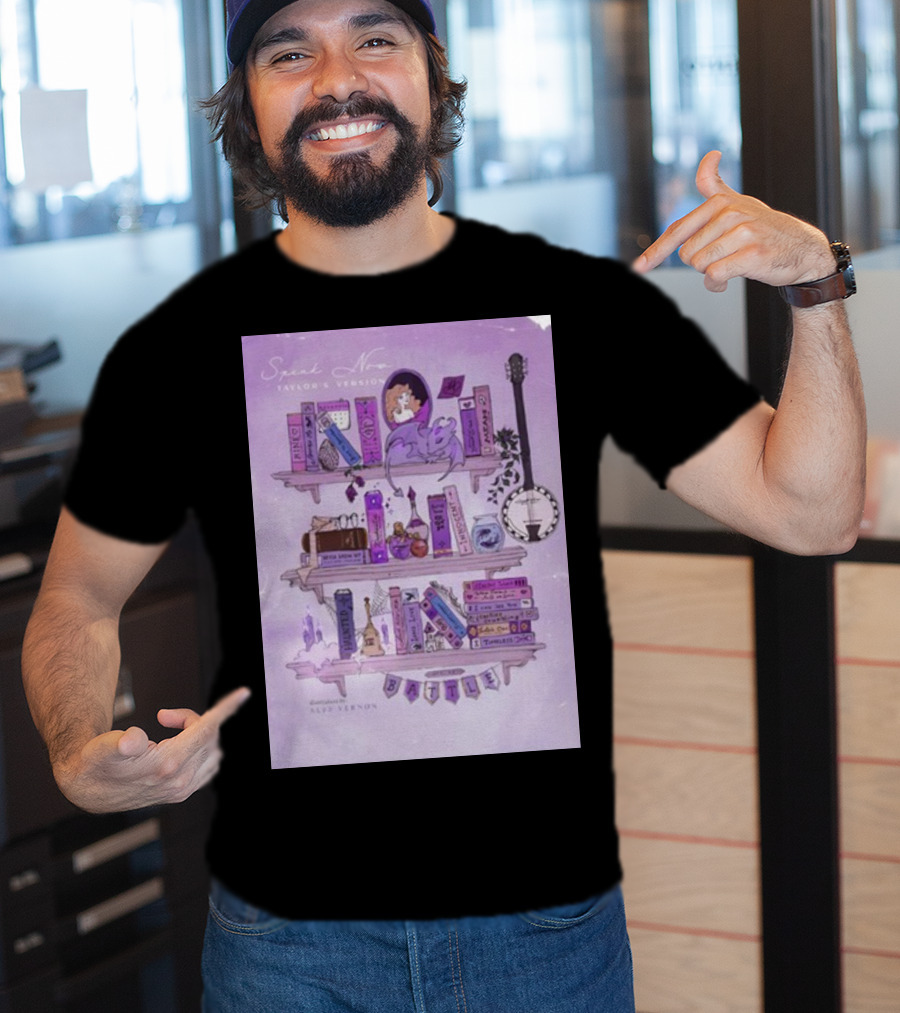 Bookshelf Of Speak Now Taylor's Version Illustrated By Alfie Vernon T-Shirt