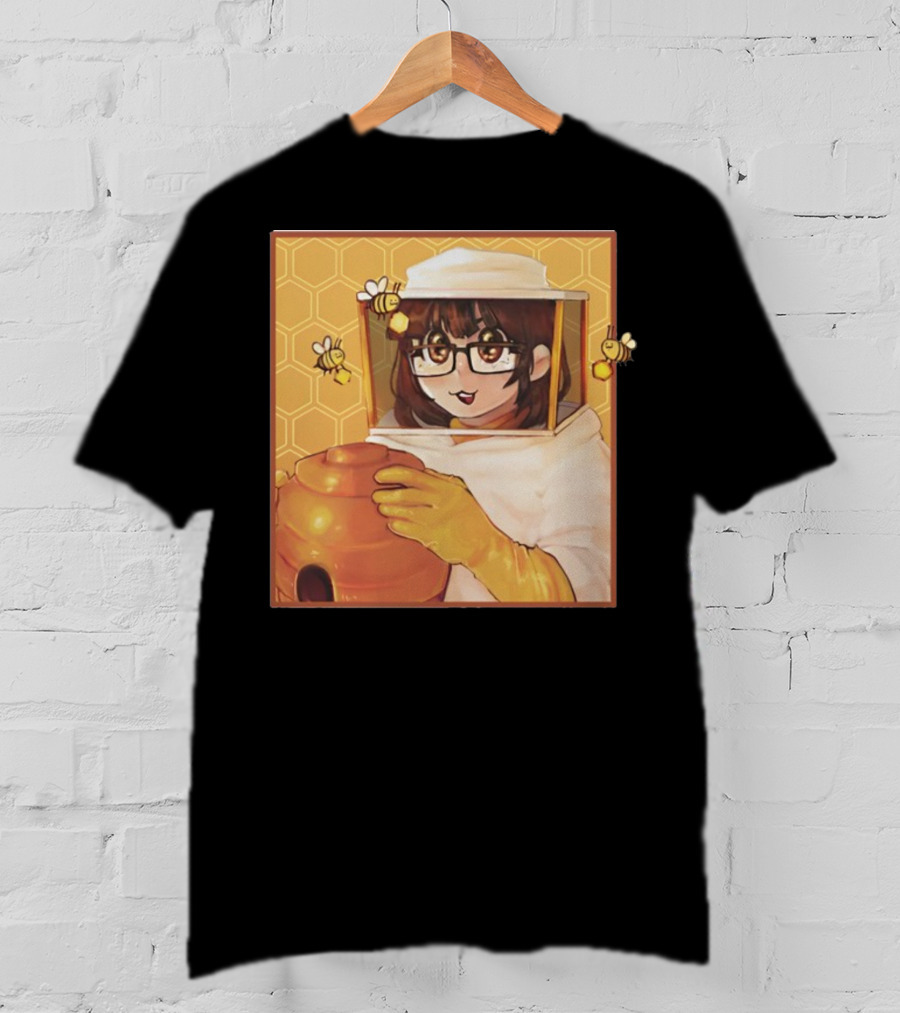 Bizabizow Bee Zabizow Honeycomb Beekeeper Anime Character With Bees And Honeycomb Background T-Shirt