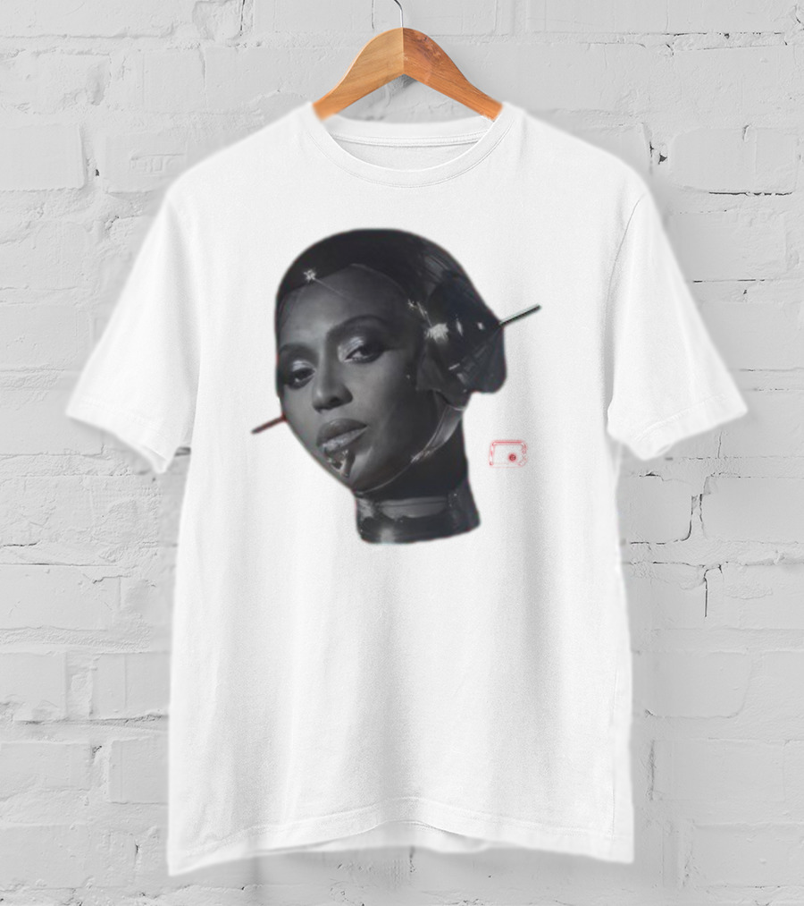 Beyoncé Sorayama Robotic Portrait With Neon B T-Shirt