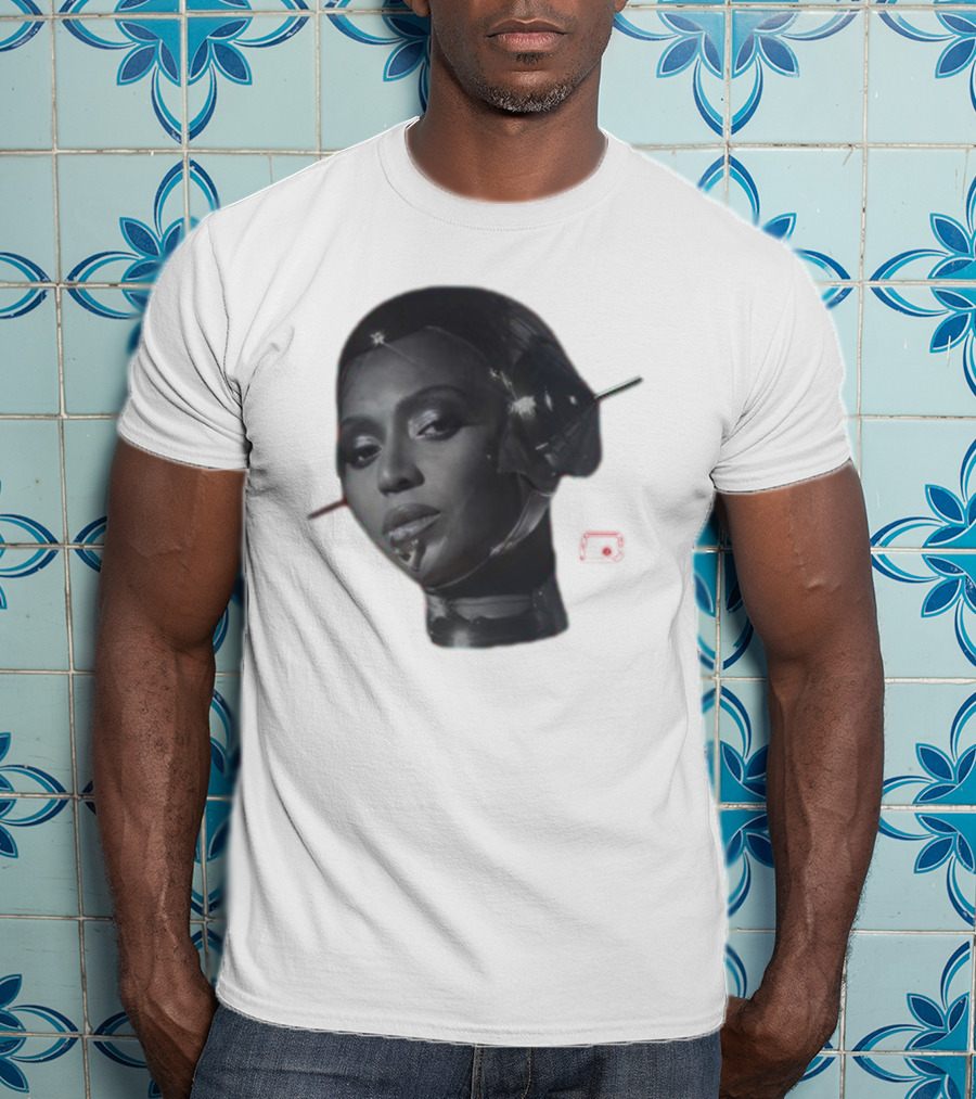 Beyoncé Sorayama Robotic Portrait With Neon B T-Shirt
