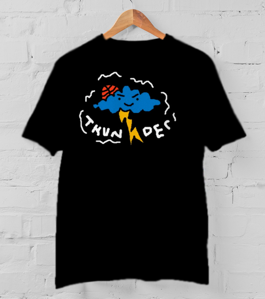 THUNDER Basketball Cloud With Lightning Bolt T-Shirt