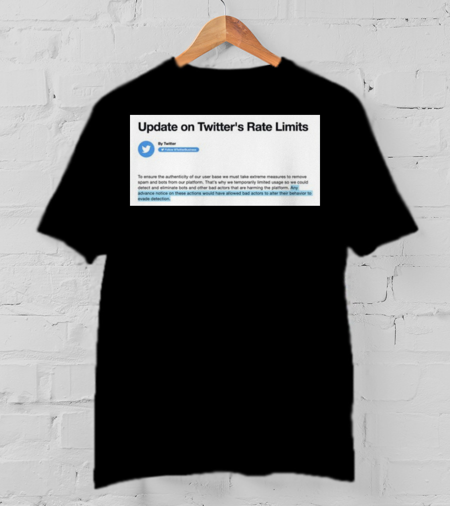 Twitter's Rate Limits Response And Security Measures Update T-Shirt