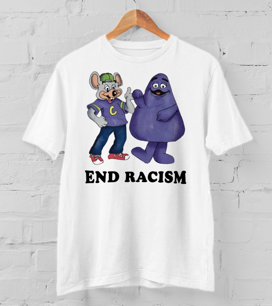 End Racism Aprilassembly Grimmace And Cartoon Mouse T-Shirt