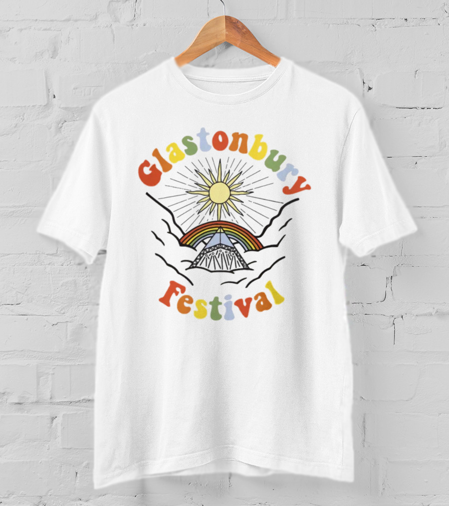 Glastonbury Festival Sun Rainbow Tent T-Shirt