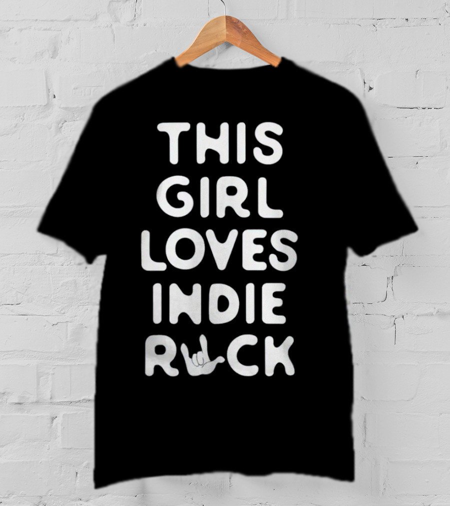 JammerJammy This Girl Loves Indie Rock With Hand Sign T-Shirt