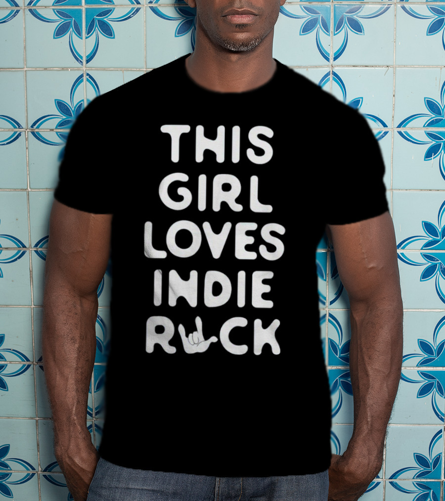 JammerJammy This Girl Loves Indie Rock With Hand Sign T-Shirt