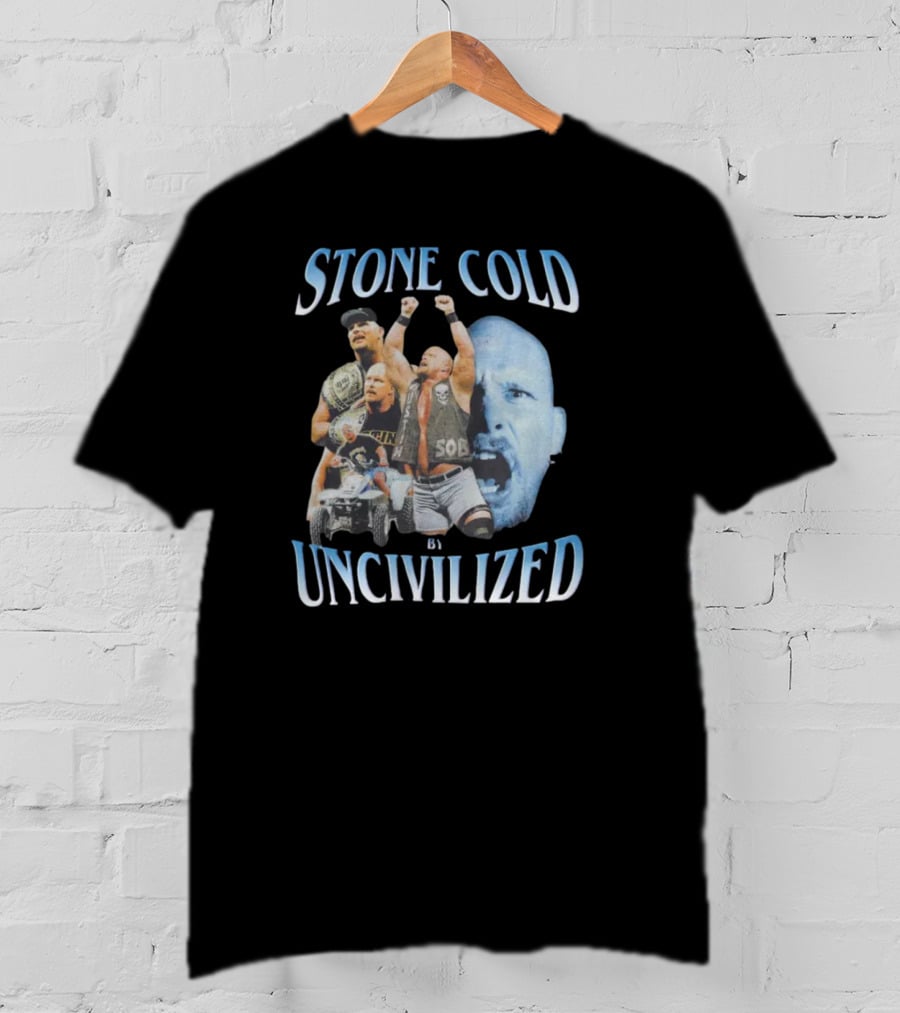 Stone Cold Wrestling Champion By Uncivilized T-Shirt
