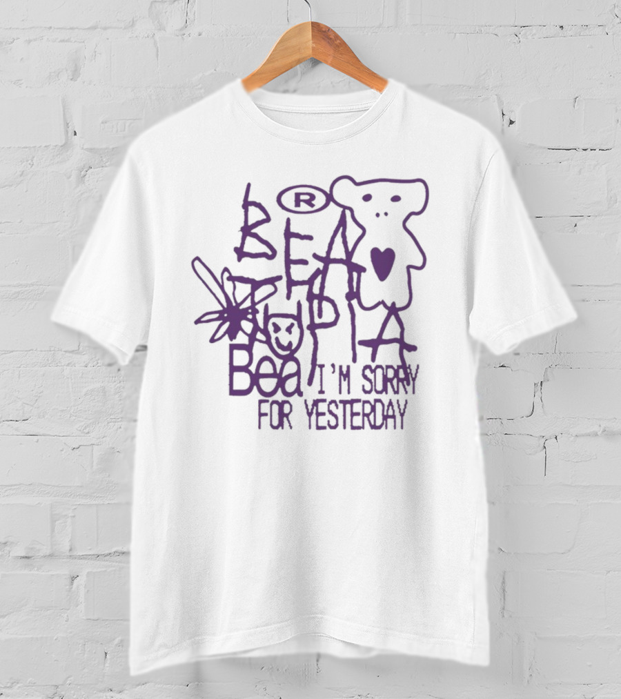 Beatrix Beauregarde Bea I'm Sorry For Yesterday Purple Bear R T-Shirt