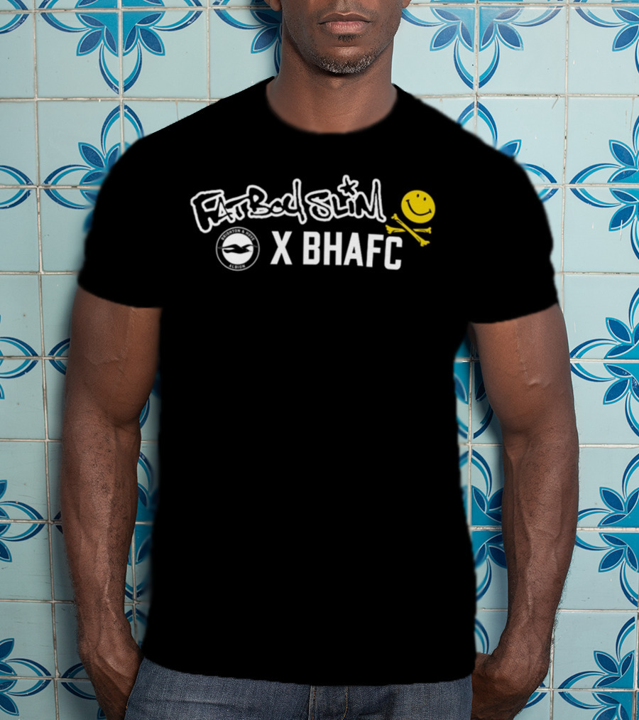 Fatboy Slim X BHAFC Brighton And Hove Albion Smiley Collaboration T-Shirt