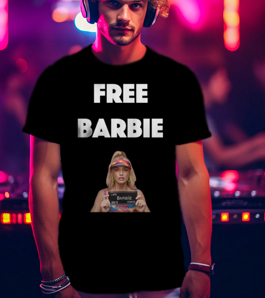 Free Barbie Mugshot Venice T-Shirt