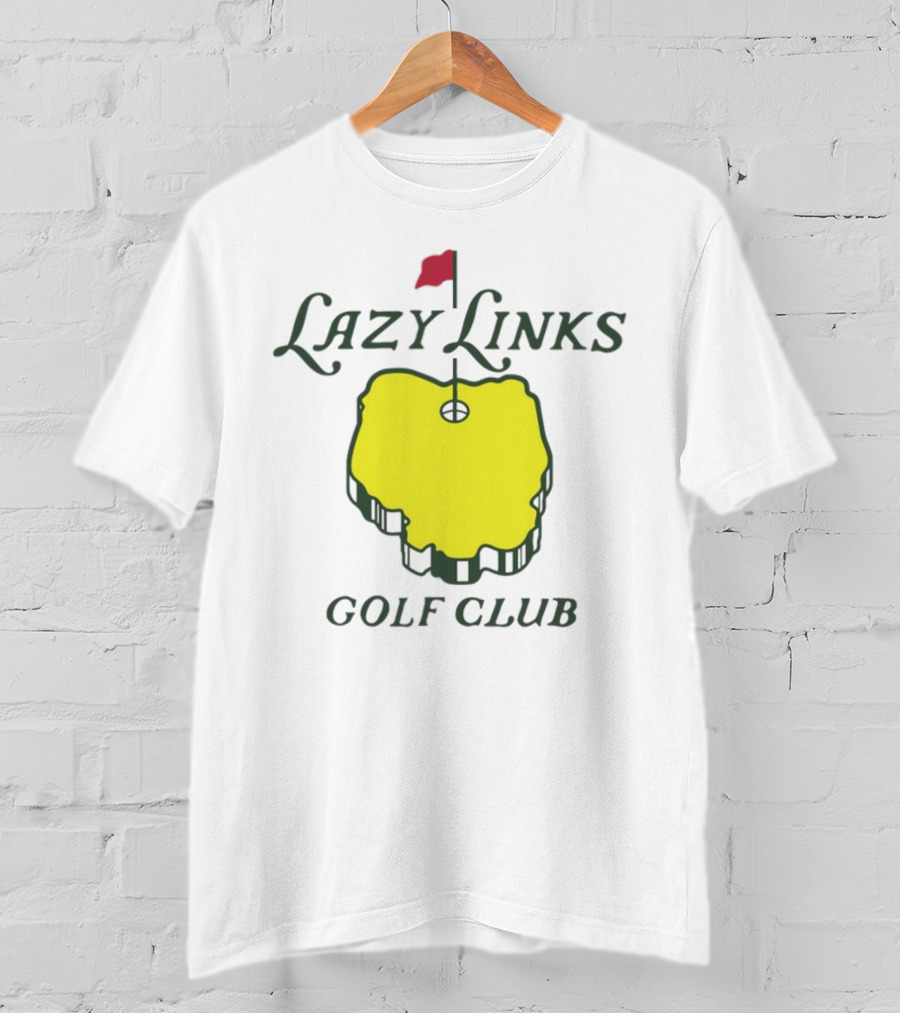 Lazy Links Golf Club Yellow Green Island Flag Green T-Shirt